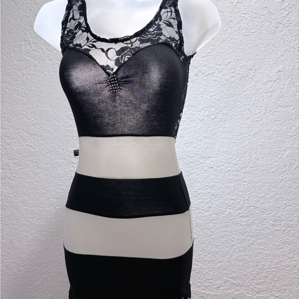 Black and White Lace Dress